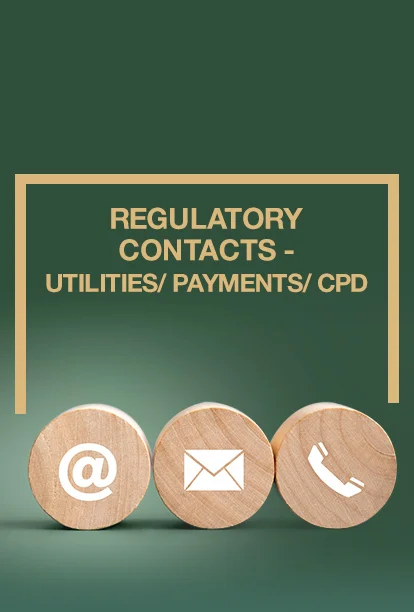 Regulatory Contacts – Utilities / Payments / CPD